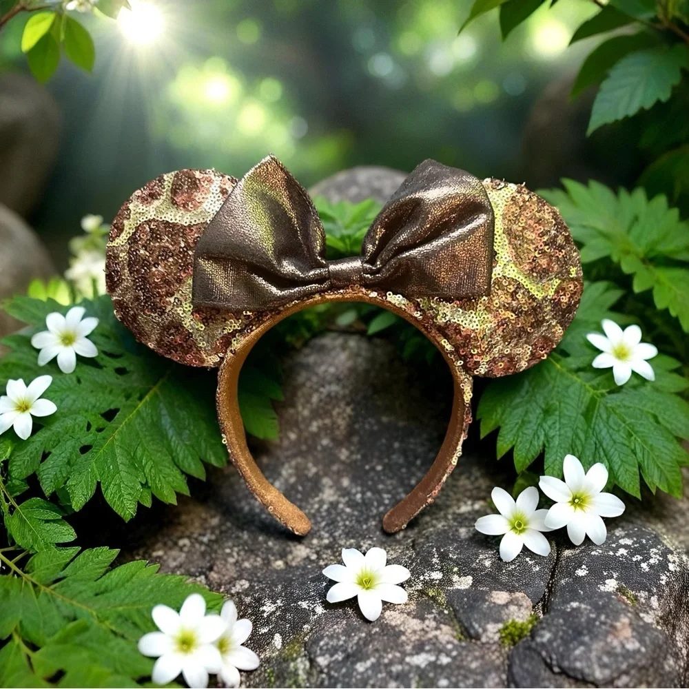 Disney Brown and Gold Kids Mouse Ears Headband